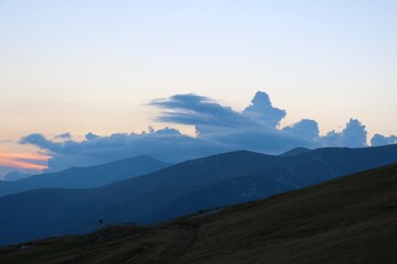 sunset in the mountains