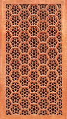 Stone grate background - detail of gate area in Taj Mahal complex in Agra, Uttar Pradesh, India