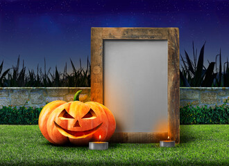 Halloween Rustic A3 Poster Mockup