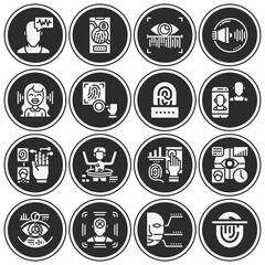 16 pack of distinguished  filled web icons set