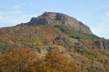 Autumn hiking in the mountains and lake district of San Martin de Andes in Argentina