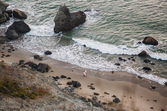 Bride and Groom on a beach