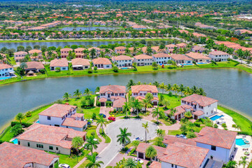 View of gated community houses