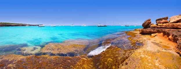 Formentera panoramic Cala Saona beach Balearic Islands