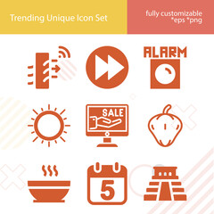 Simple set of hot related filled icons.