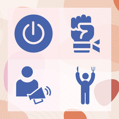 Simple set of protest related filled icons