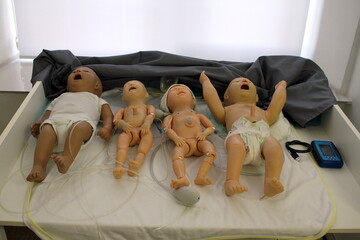 mannequins for children of different ages for training medical students, allowing for...