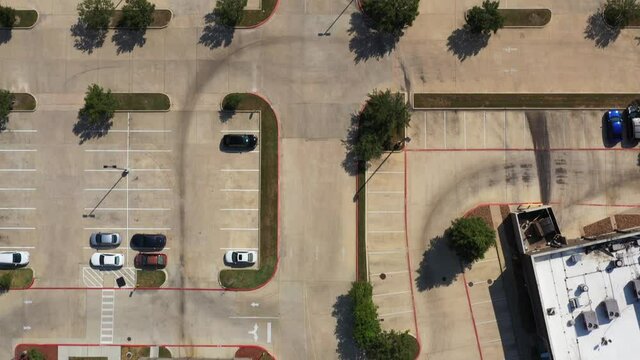 Empty Theater Parking Lot with Shadows, Bryan, Texas, USA