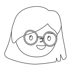 woman face cartoon isolated design white background