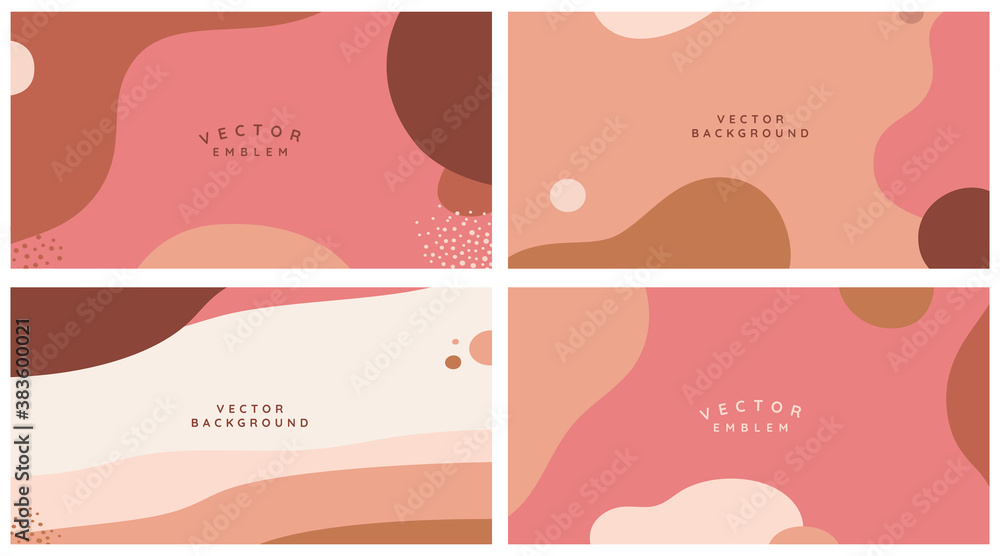 Poster Vector set of abstract creative backgrounds in minimal trendy style with copy space for text -
