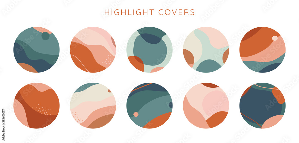 Poster Vector set of abstract creative backgrounds in minimal trendy style with copy space for text -