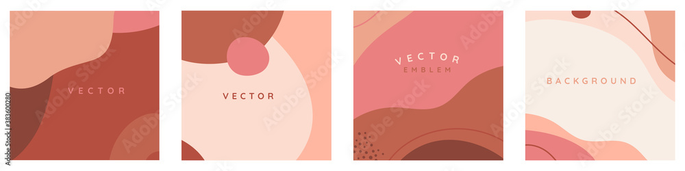 Poster Vector set of abstract creative backgrounds in minimal trendy style with copy space for text -