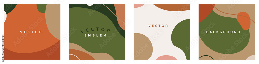 Aufkleber Vector set of abstract creative backgrounds in minimal trendy style with copy space for text -