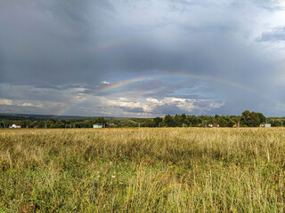 Landscape with the image of a russian countryside