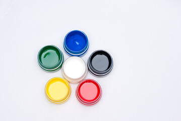Set of colored gouache for painting