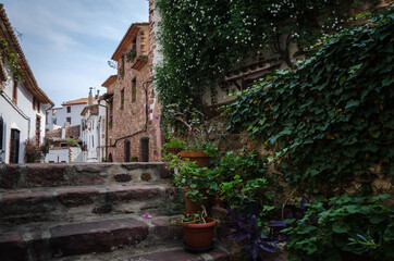 Fototapeta na wymiar Old town street of Villafames, Castellon, Spain