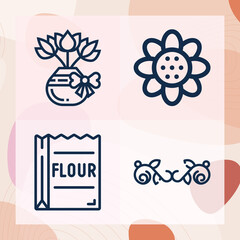 Simple set of fluoride related lineal icons