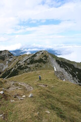 Fototapeta na wymiar Hiking trip to the summit of Krottenkopf, the highest peak in the Bavarian Estergebirge