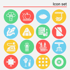 16 pack of fare  filled web icons set