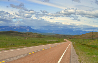 Montana - Drifting Clouds over Scenic Highway 89 to Browning