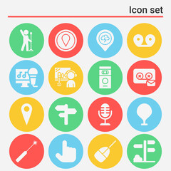 16 pack of int  filled web icons set