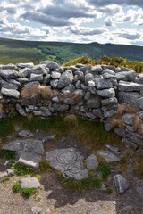 Ancient Spiral Stone Carving at Celtic Passage Tomb, Ireland