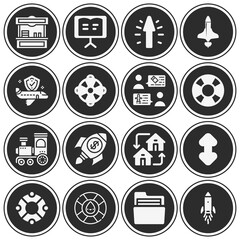 16 pack of arise  filled web icons set