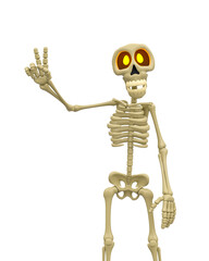 skeleton cartoon in peace and love