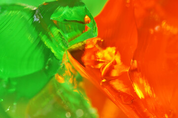 Green and orange jelly 