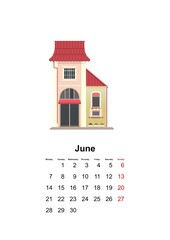 vertical wall calendar page for month 2021