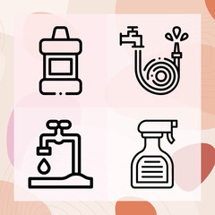 Simple set of flowing related lineal icons