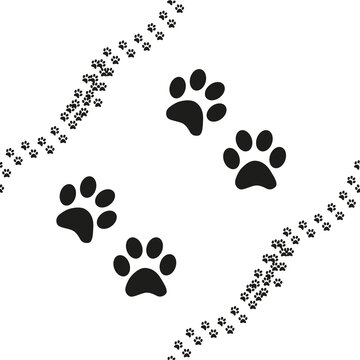 Animal footprint seamless pattern.