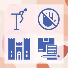 Obraz premium Simple set of heritage related filled icons
