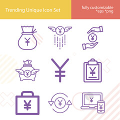 Simple set of sen related lineal icons. © Nana