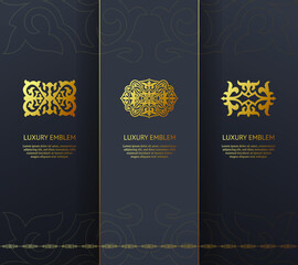 Vector emblem. Elegant, classic elements. Can be used for jewelry, beauty and fashion industry. Great for logo, monogram, invitation, flyer, menu, brochure, postcard, background, or any desired idea.