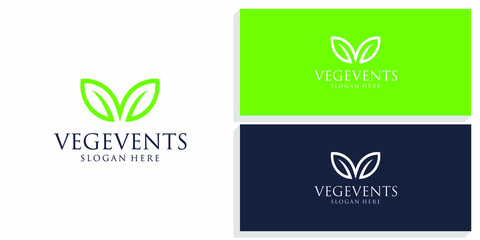green leaf design logo  vector premium