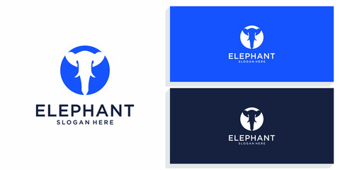 elephant design logo vector premium