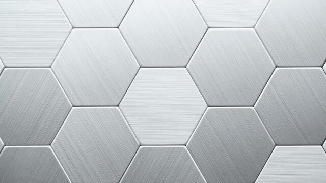 Hexagons metal surface. Surface consisting of hexagonal metal plates.