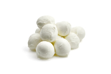 Obraz na płótnie Canvas Small mozzarella cheese balls isolated on white background