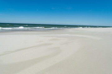 White sand coast of the Baltic Sea. Beautiful northern beach