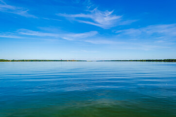 landscape of blue lake and clouds