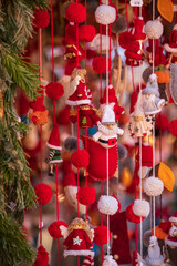 Christmas decorations in the Christmas Market, Alsace, France