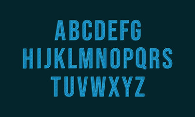Vintage retro typeface, 3D retro font and alphabet set