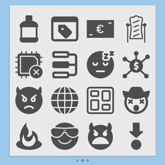 Simple set of round off related filled icons.