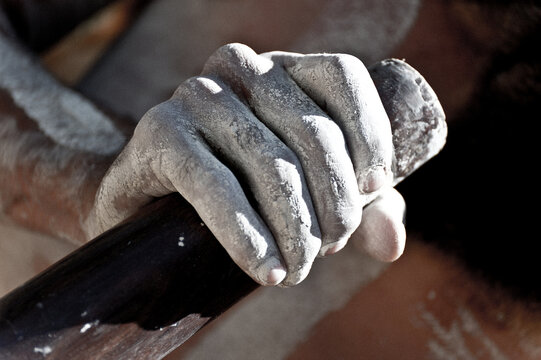 White Clay Painted Aboriginal Hand