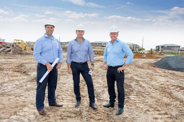 Property developers together on-site