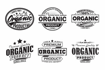 Fototapeta premium monochrome vintage Organic products labels or emblems design
