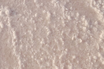 pink crystals of salt on the estuary