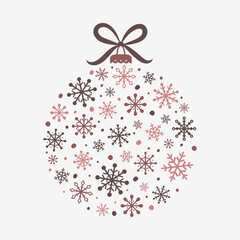 Fototapeta na wymiar Christmas card with festive ball. Xmas decoration. Vector
