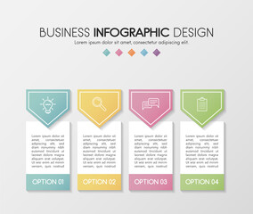 Business infographic layout with 4 steps. Flowchart. Vector